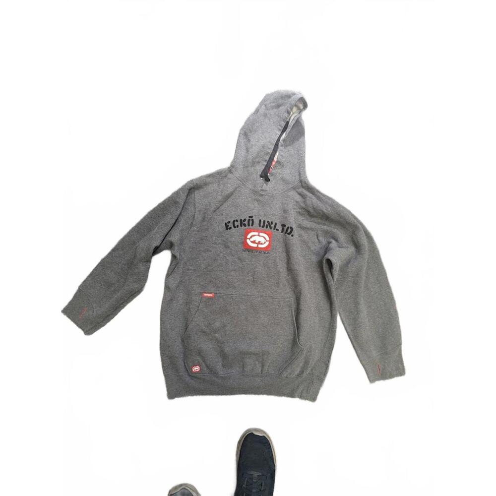 Marc Ecko UNLTD Hoodie Large Grey/ Red Rhino Patch Men's (Pre-Owned)